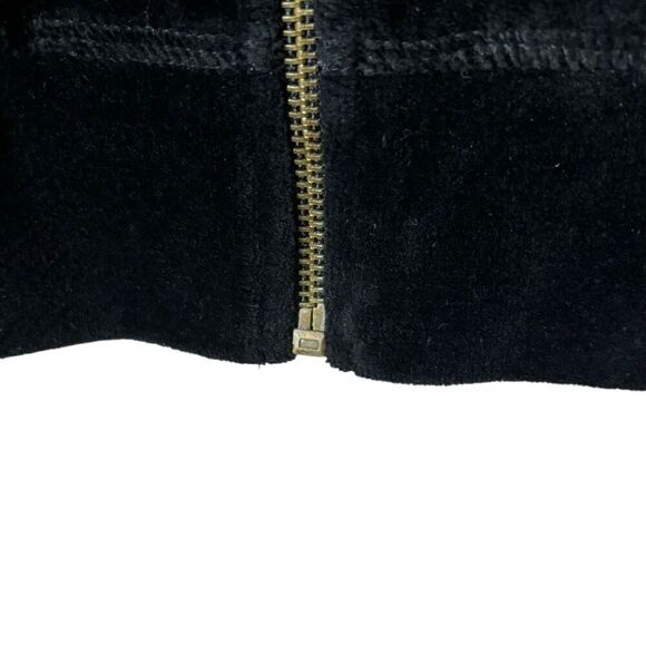 Quacker Factory little Christmas tree appliqué black velour zip jacket 3X - Picture 9 of 13